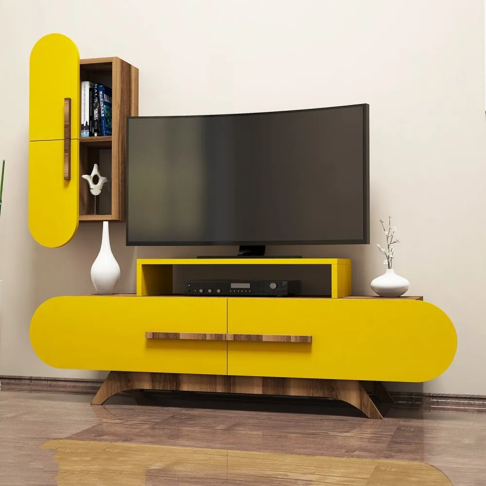 TV polica Rose S Walnut Yellow