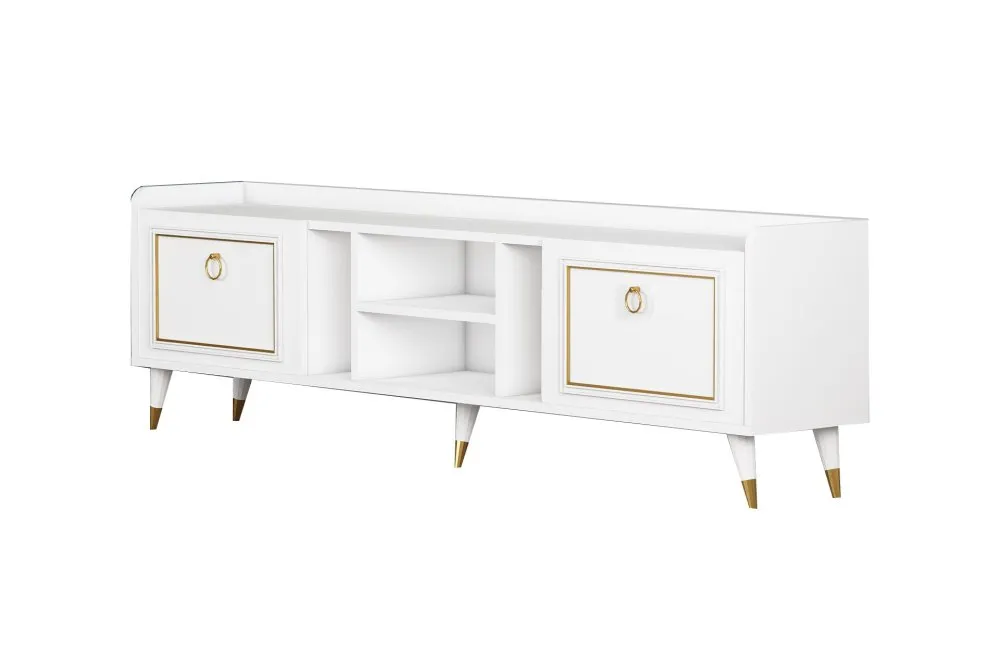 TV polica Rudy v2 White Gold