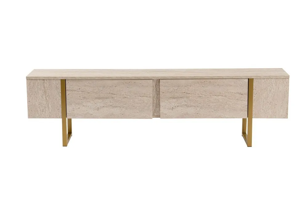 TV polica Serenity Travertine Gold