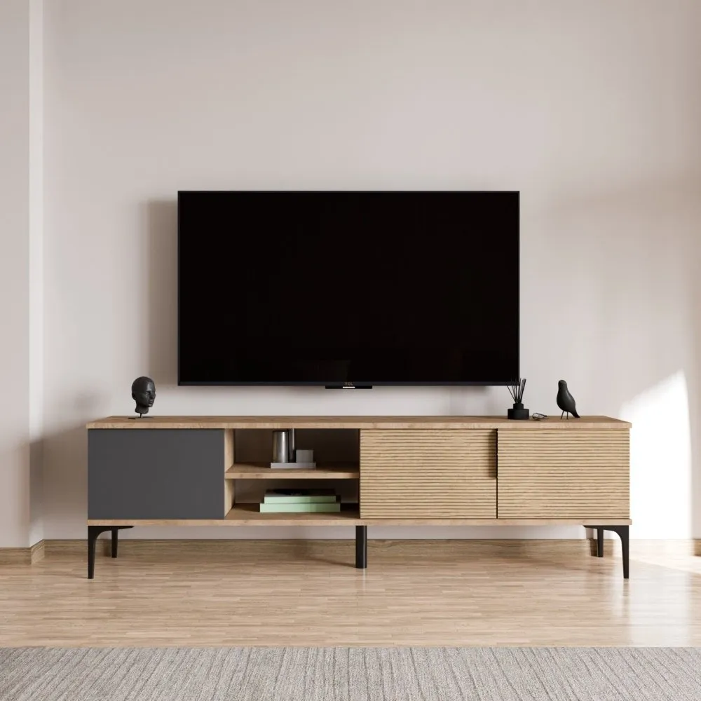 TV polica Tarz Anthracite Oak