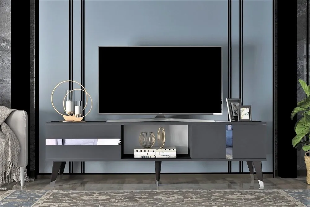 TV polica Vania Anthracite Silver