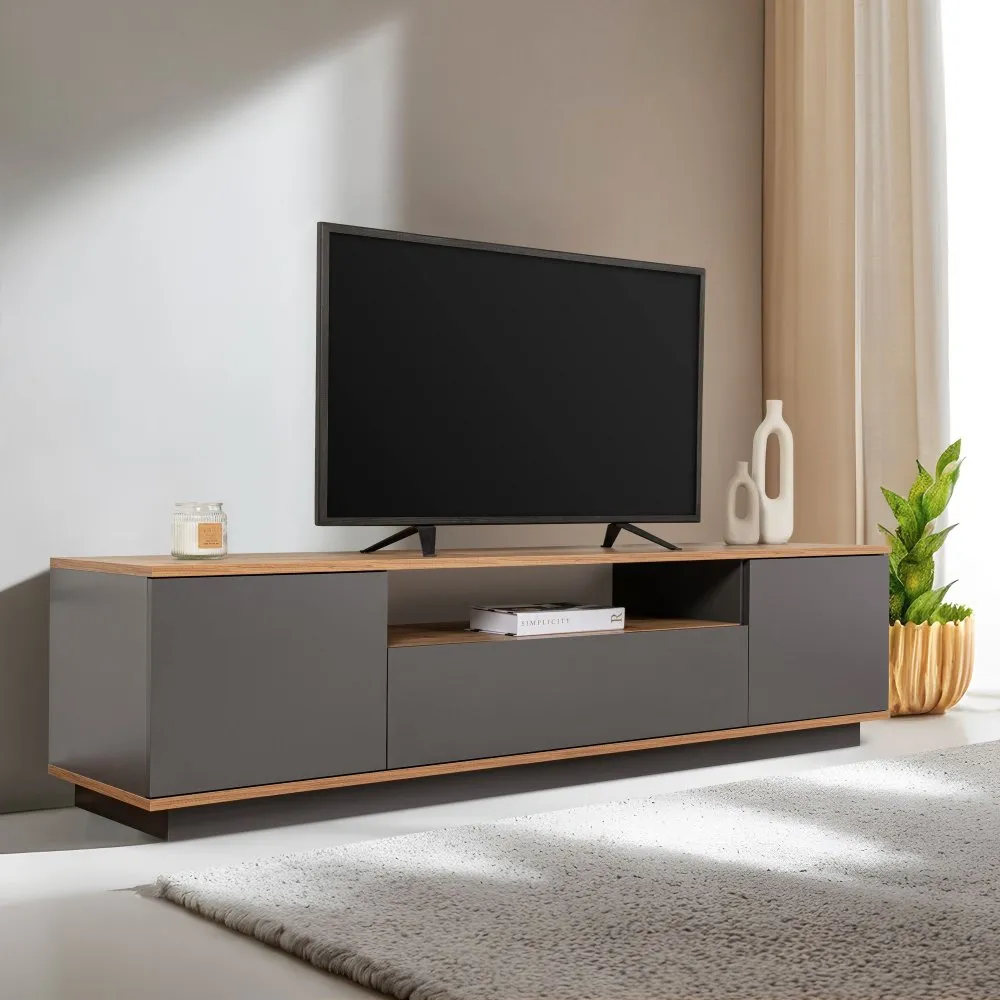 TV polica Veramont Anthracite Atlantic Pine