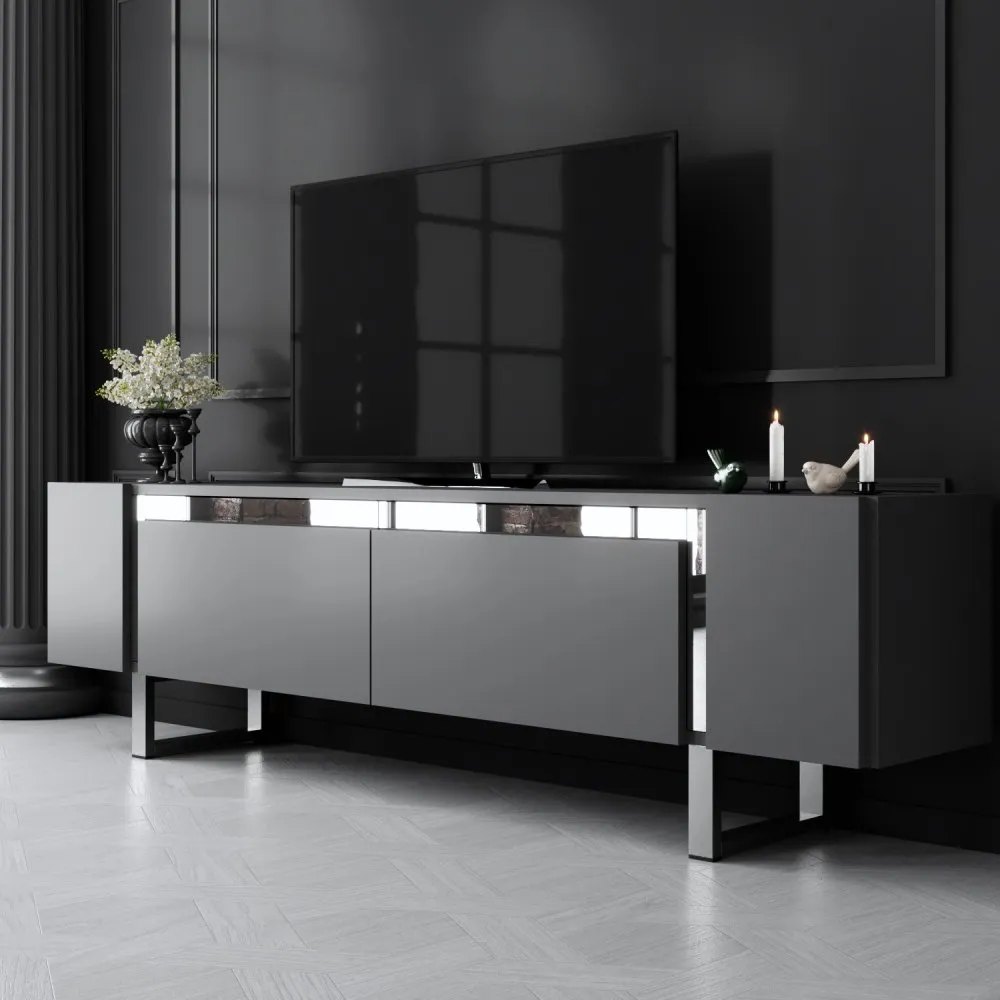 TV polica Yildiz Anthracite Silver