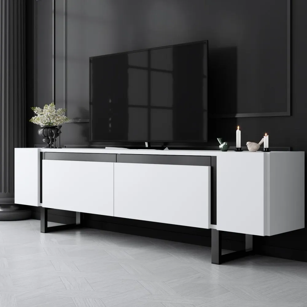TV polica Yildiz White Black