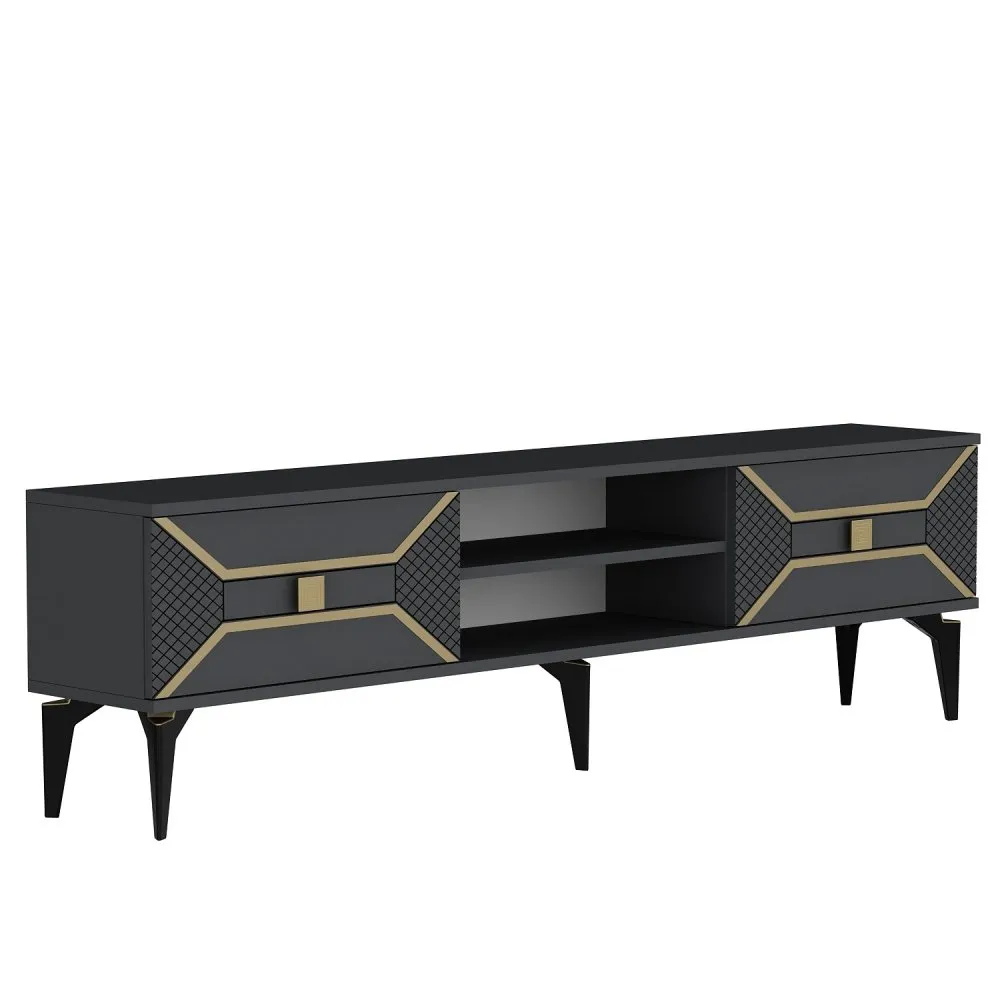 TV polica Yumedi Anthracite Gold