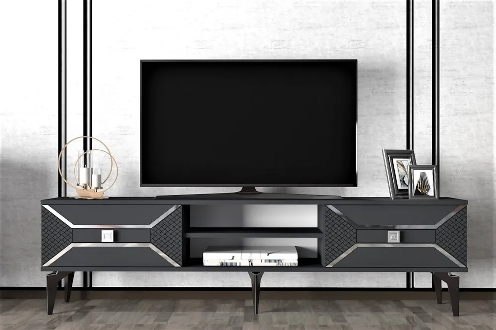 TV polica Yumedi Anthracite Silver