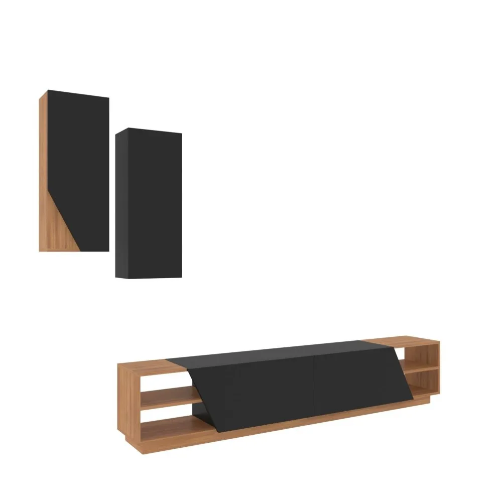 TV polica Zebra Black Teak