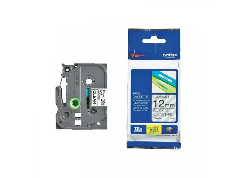 TZe-131 crna na prozirno 12mm