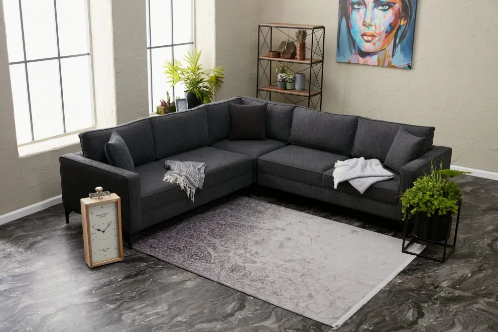 Ugaona garnitura Berlin Anthracite Black