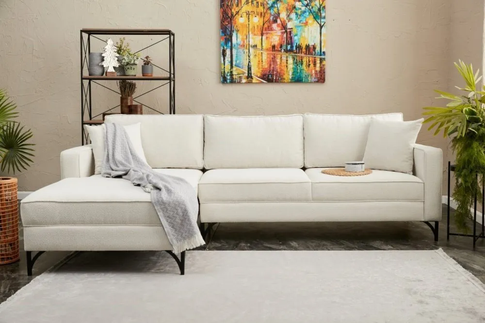 Ugaona garnitura Berlin Left Cream Black