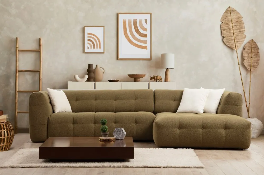 Ugaona garnitura Cady 3 Seater Right Khaki