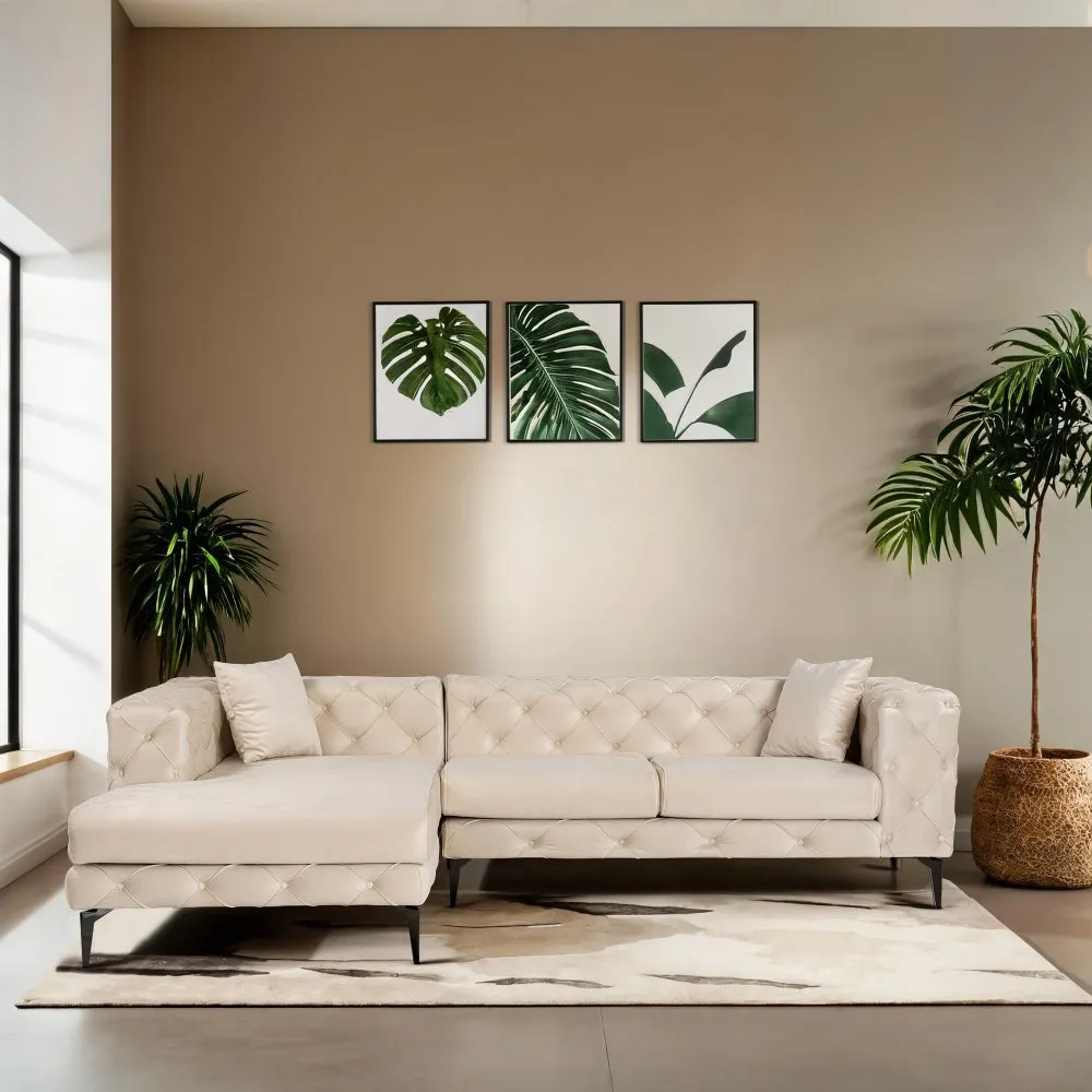Ugaona garnitura Como Eco Left Beige Black
