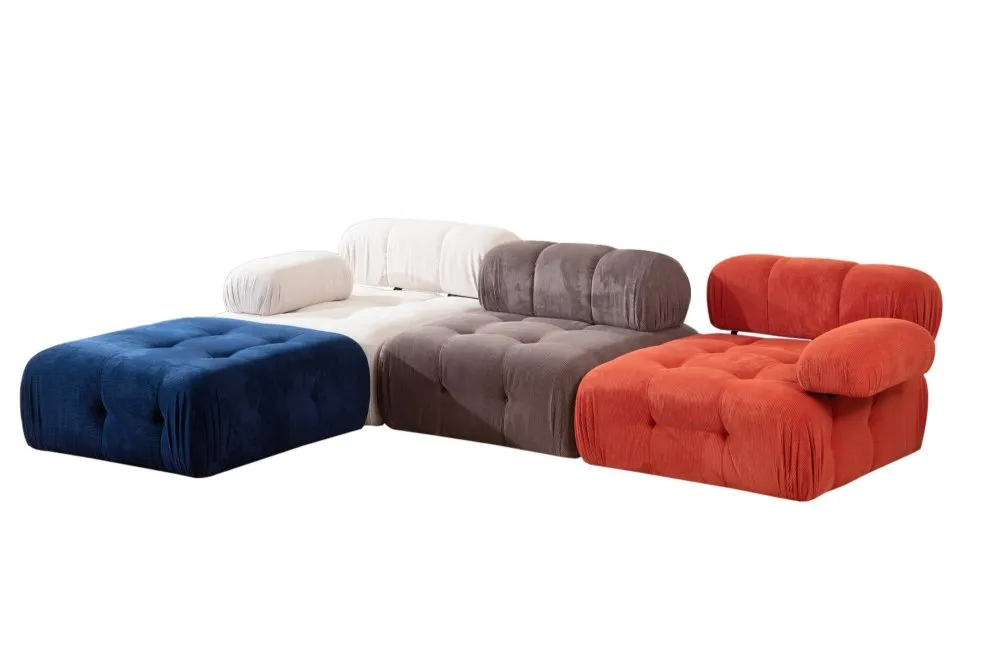 Ugaona garnitura Doblo 3 Seater with Pouffe ( L1 O1 1R Pouffe) Multicolor