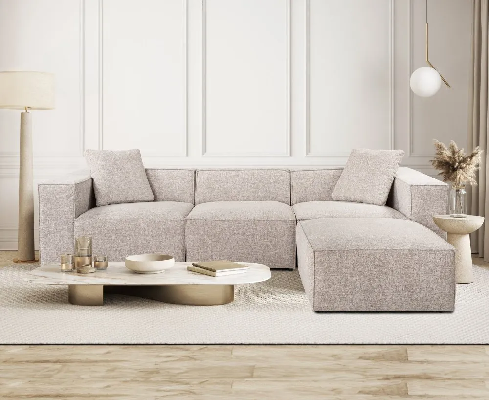 Ugaona garnitura Lora (L1 O1 1R POUFFE ) Mocha