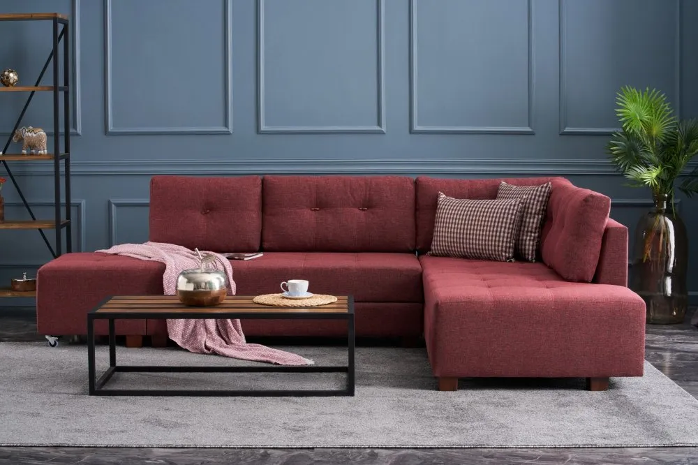 Ugaona garnitura Manama Corner Sofa Bed Right Claret Red