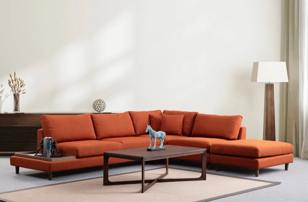 Ugaona garnitura New Tulip With Pouf Orange