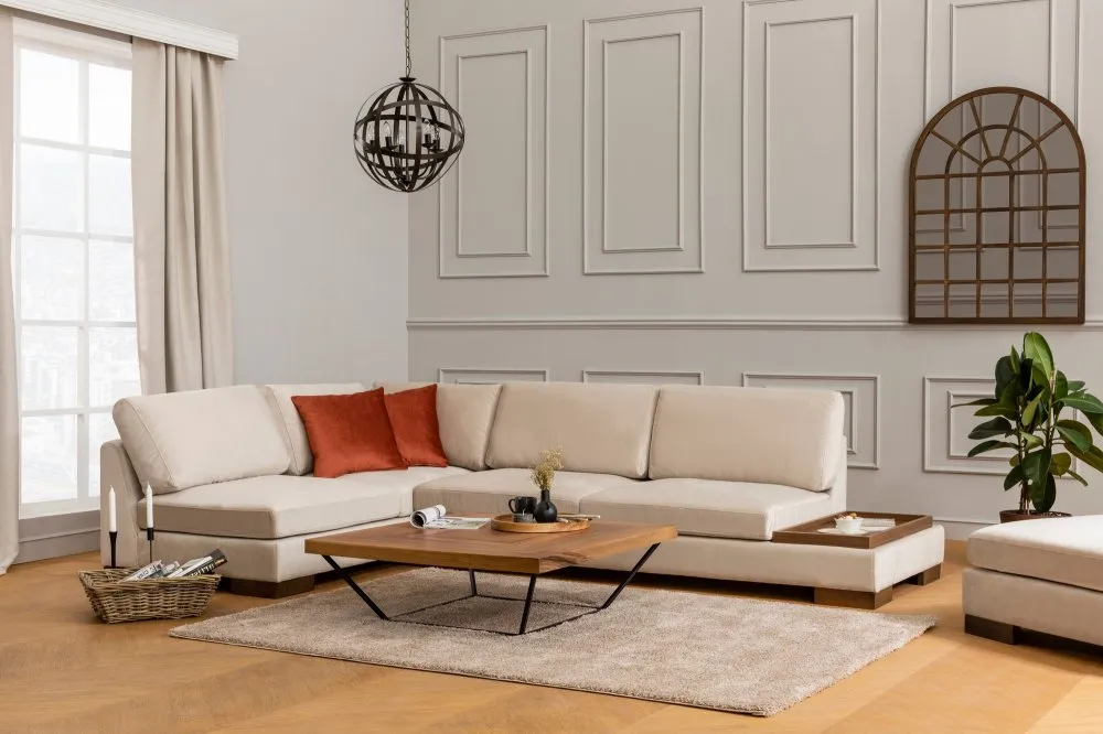 Ugaona garnitura Tulip Corner Left Without Pouf Beige