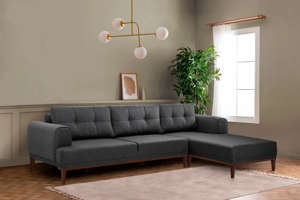 Ugaona garnitura Vina Corner AnthraciteWalnut