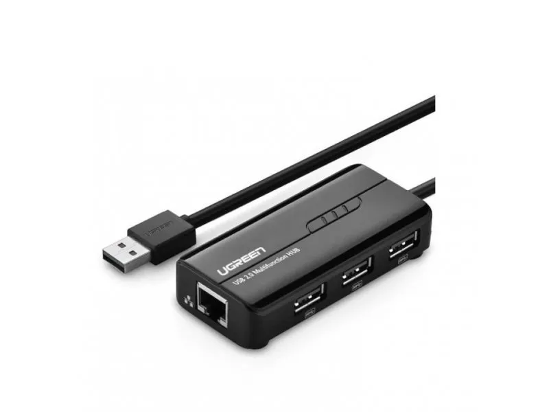 Adapter USB HUB 2.0 na RJ45 +3xUSB