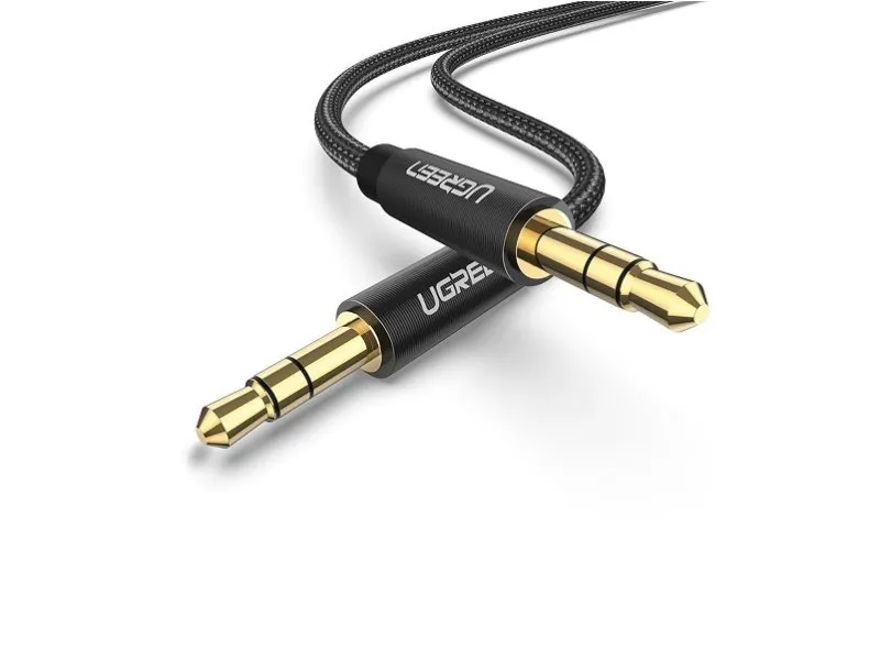 AUX kabl 3.5mm kabl 1m gold AV112 crni