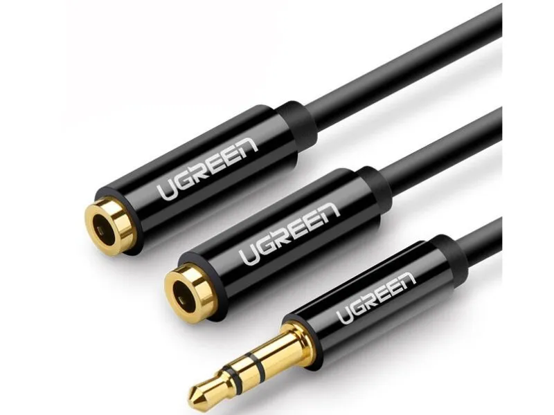AUX M na 2xAUX F kabl 25cm AV134 crni