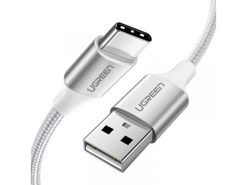 USB-A 2.0 na USB tip C kabl Alu.0.25m Beli (60129)