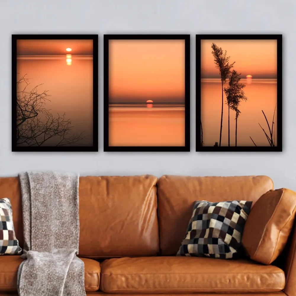 uramljena slika iz 3 dela SUNSET (3SC55)