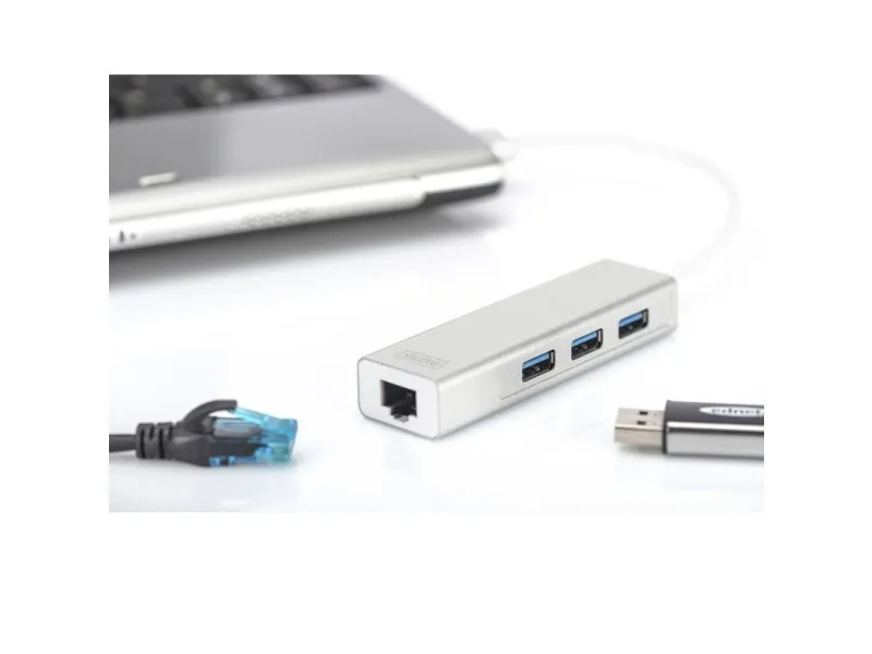 USB hub 4 3.0 porta + Lan adapter