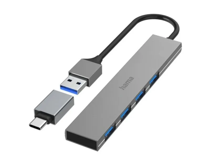 USB Hub 4 porta, USB 3.2, 5 Gbit/s+ USB-C adapter ultra tanak 200141