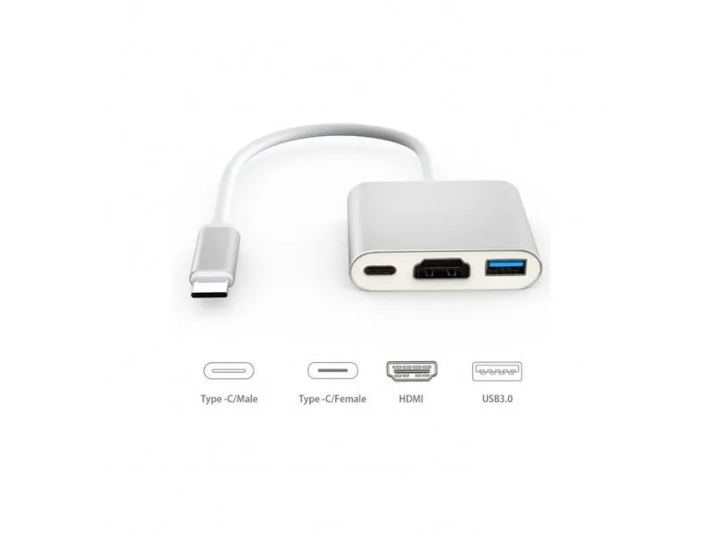 Type C HUB na HDMI konvertor 3in1 4K TC2H-300