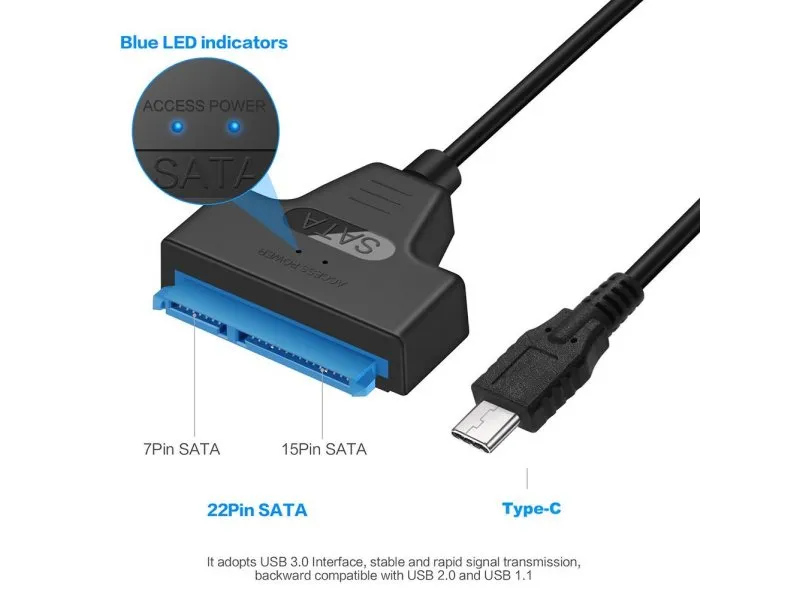 USB C na Sata 22 pin Napojni Kabl NKC-K022