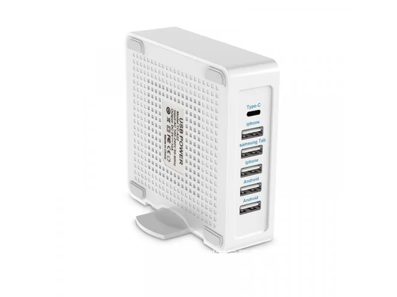 USB punjač 5xUSB + 1x Type C port KT-USBP-060