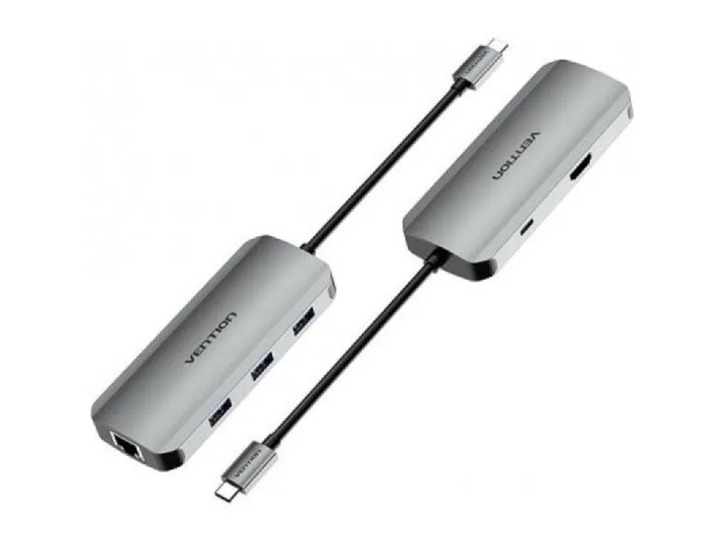 TOHHB Docking station 6u1 USB-C HDMI/3xUSB 3.0/PD 100W/RJ45