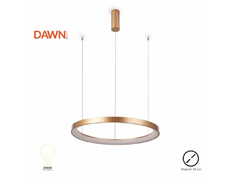 365 visilica led 60W 3000K bruseno zlato (O 780 mm)