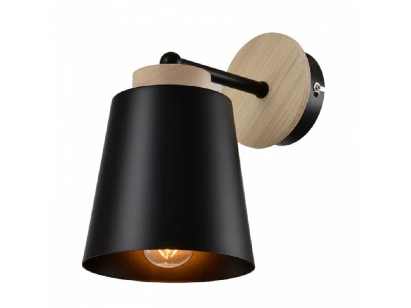 425 ZIDNA LAMPA 1*E27 CRNA/DRVO