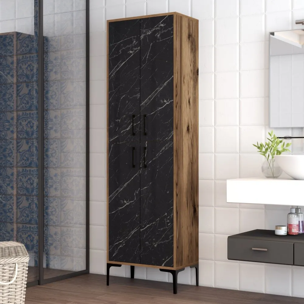 Višenamenski ormar Berlin A Walnut Black Marble