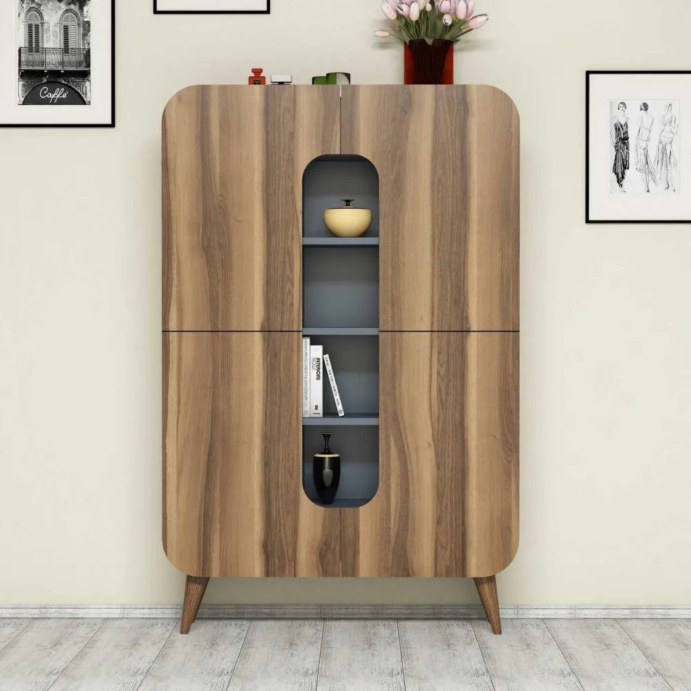 Višenamenski ormar Mine Walnut Blue