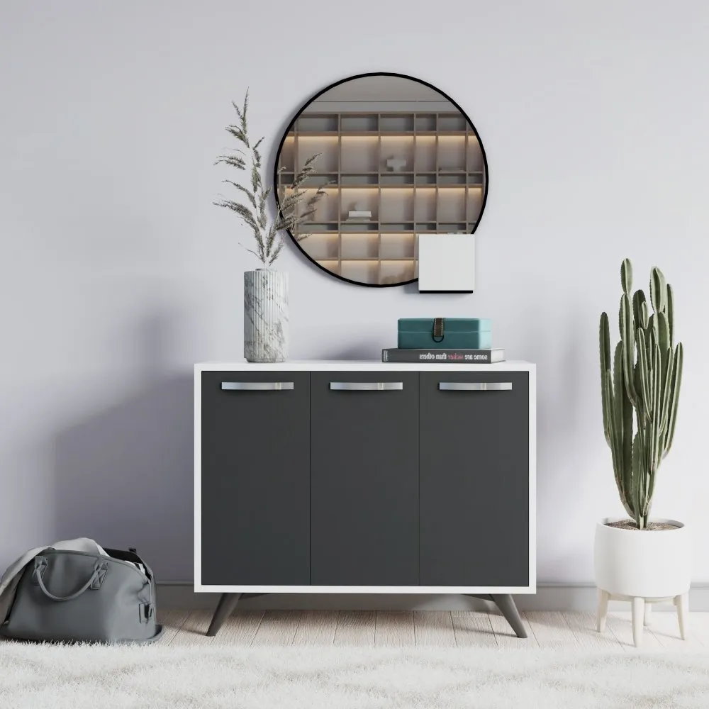 Višenamenski ormar Piffa White Anthracite