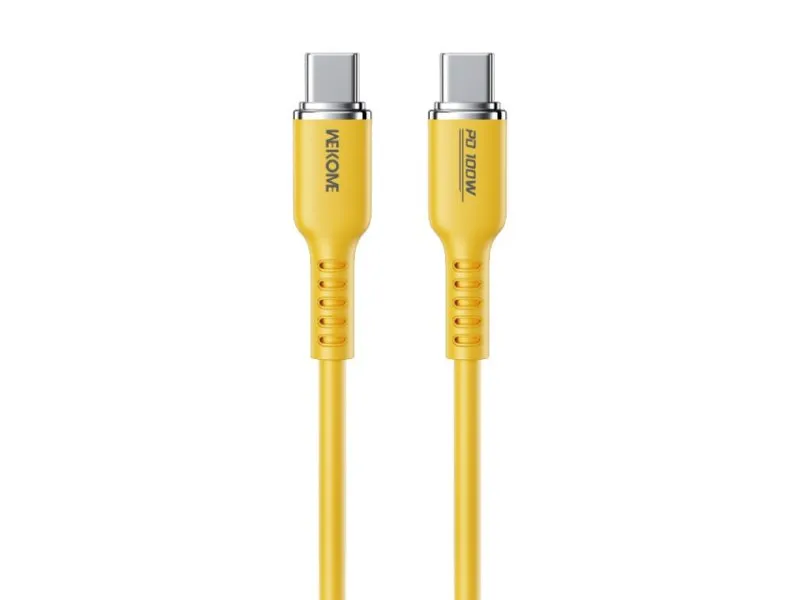 WDC-11 Kabl 3.1 USB tip C M/M 1.2m, za Super brzo punjenje 100W/480Mbps, Silicon Soft, žuti