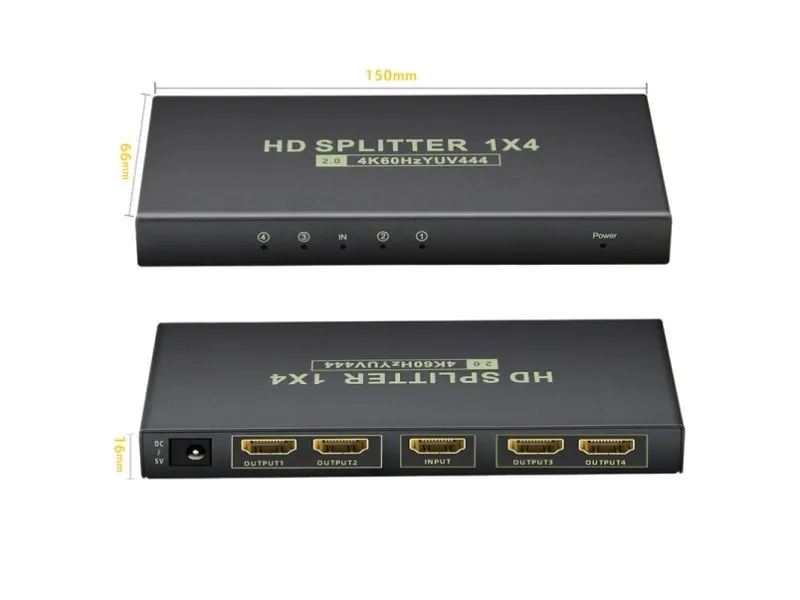 Xwave HDMI 2.0 Spliter 4Kx2K Active,1-in 4-out