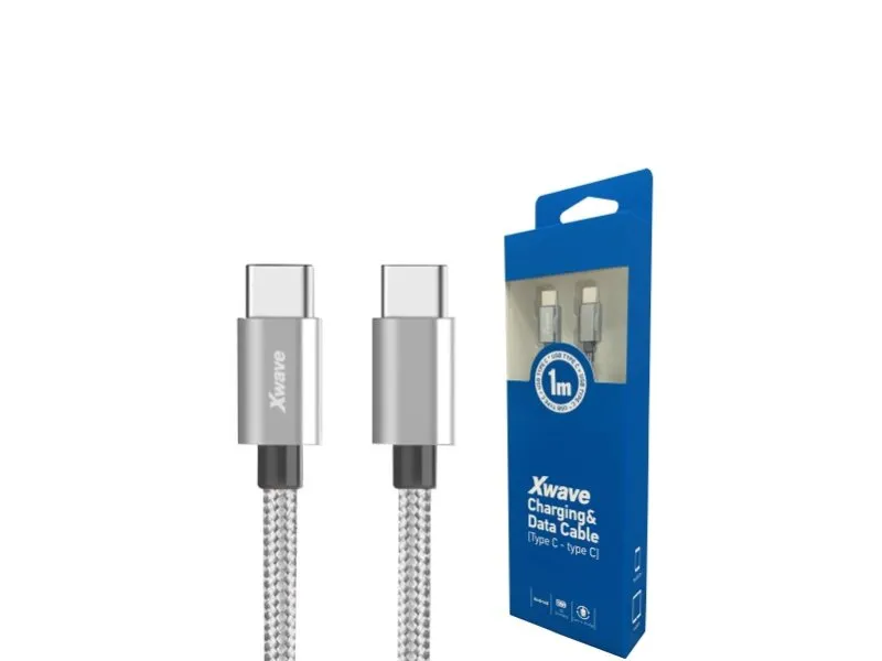 Kabl Tip-C muški na Tip-C muški 1M 3A 5Gbps,upleteni,tamno sivi