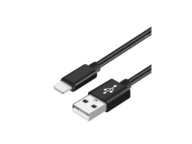 Kabl USB IPHONE 1.2M 3A,aluminium,black mesh
