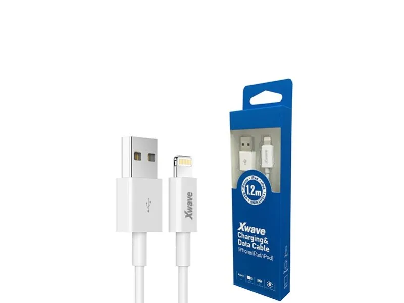 Kabl USB IPHONE 1.2M 3A,lightning,PVC beli
