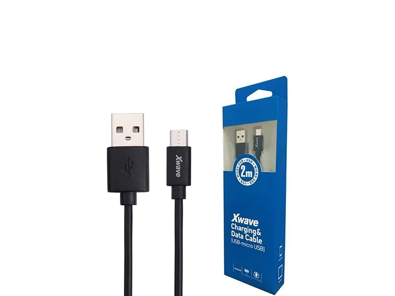 Kabl USB2.0 na Micro USB 2M 2A,PVC,crna