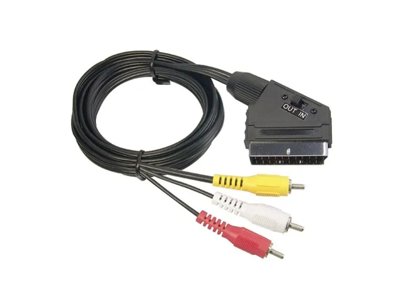 SCART na 3RCA 1,5m Audio-Video Kabl M-M sa IN-OUT prekidačem
