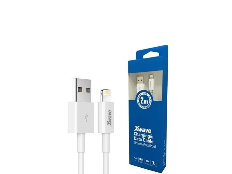 USB IPHONE 2M 3A,lightning,PVC beli