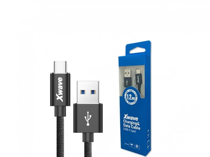 USB kabl TIP-C/USB 3.0 (tip A-muški) -USB 3.1 (TIP C-muški)/dužina 1,2m/3A/Aluminium /crni upleteni