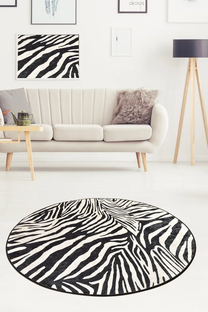 Zebra Okrugli tepih zebra print 100 cm (882CHL1114)