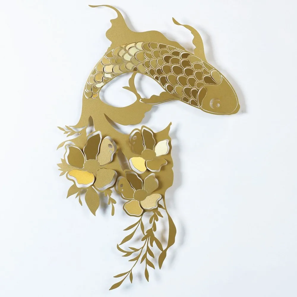 Zidna dekoracija Carpa Koi APT748 M Gold