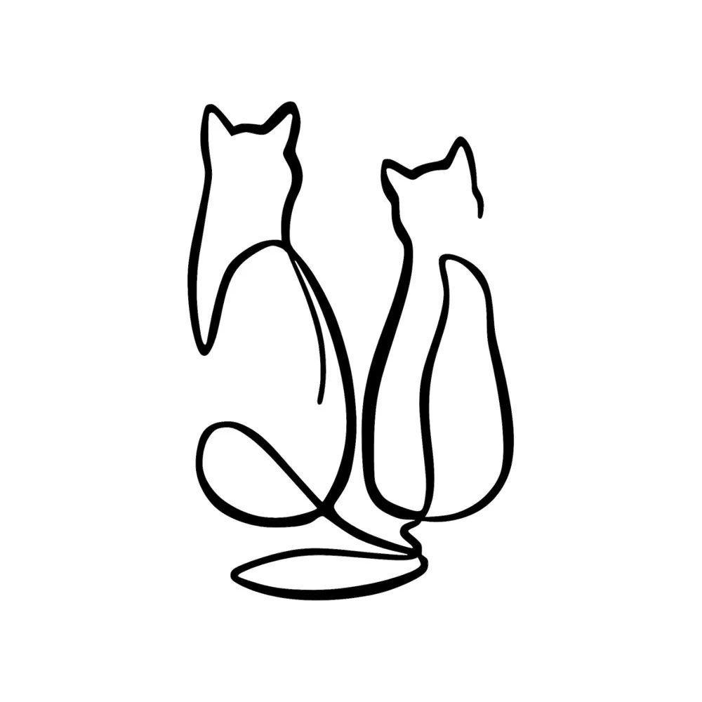 Zidna dekoracija Couple Cat Love